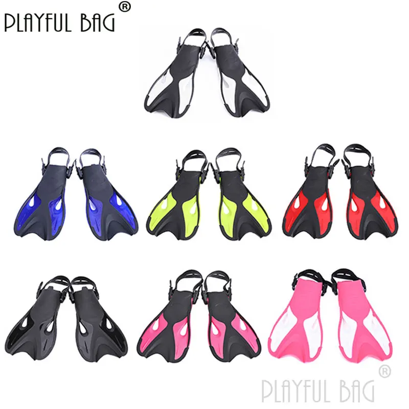 

Children Open Heel Short Fins Adjustable Snorkeling Flippers Swimming Frog Shoes Kids Diving Feets Training E147