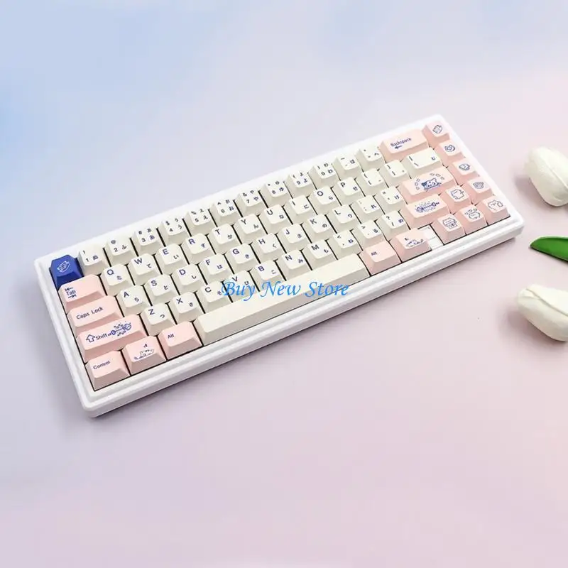 

20ce Keycaps 145 Pussycat Theme Dye Dye Sublimation Keycap Установка для механической клавиатуры