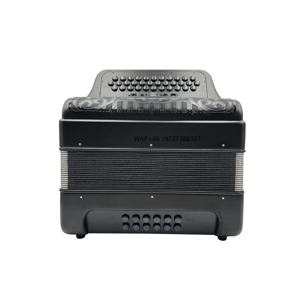 

Профессиональный 34-кнопки, 12 басов, 5 регистров, аккордеон, черный матовый, черный гриль, черные кнопки JB3412D, аккордеон, музыкальный OEM