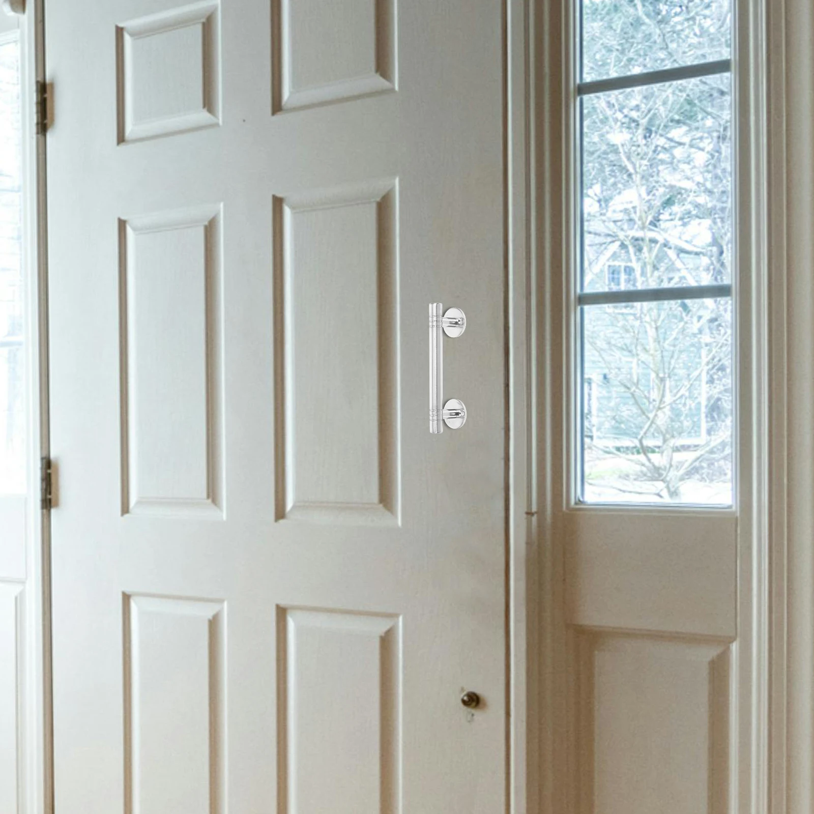 

Stainless Steel Surface Mounted Door Handle Heavy Duty Pull For Security Iron Doors Home Office Shop Hardware Knob Barn