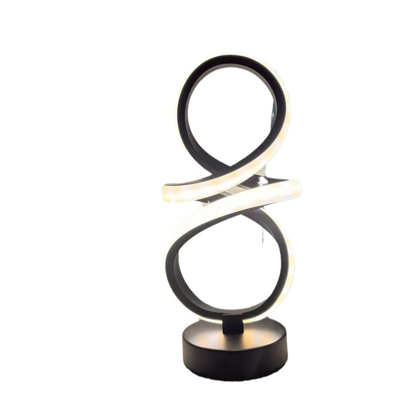 Lâmpada de mesa criativa de alumínio com três cores com escurecimento fonte de alimentação USB adequada para quartos e salas de estudo