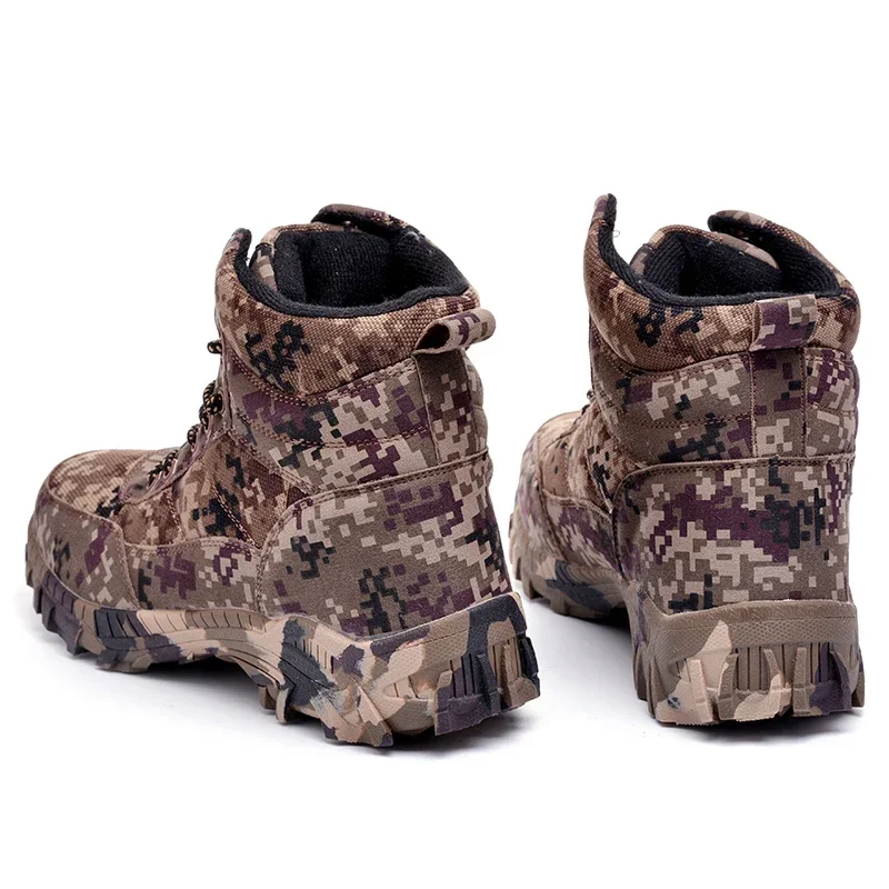 Winter Men\'s Snow Boots Men Combat Army Boots Winter Camouflage Warm High-top Cotton Shoes Mens Plush Wool Boots Size 39-46