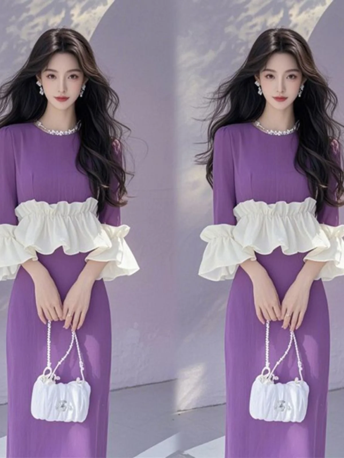 

Spring and Autumn New High End Style with Unique and Beautiful Temperament Ins Style Top and Skirt Two Piece Set
