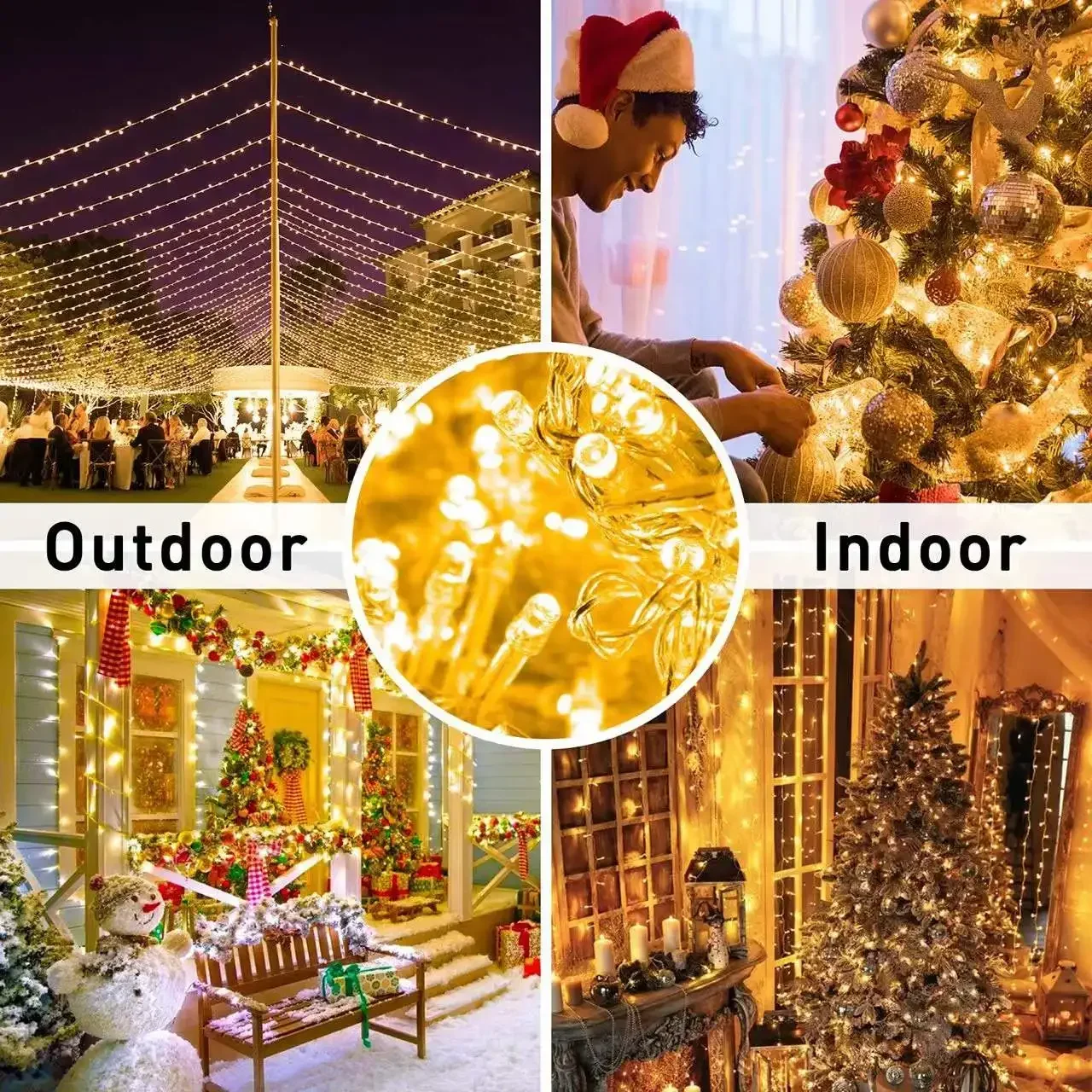 2024 decoración de árbol de Navidad 100M 800LED guirnalda de luces de cadena boda/fiesta luces de hadas 110V 220V lámpara led impermeable al aire libre