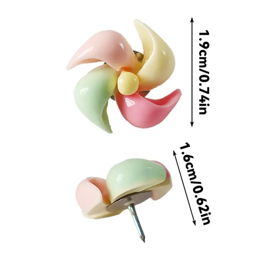 10/20/30Pcs Creative Windmill-Shaped Pushpins 3D Reusable Board Push Pin with Box Cute Decorative Studs Wall Markers