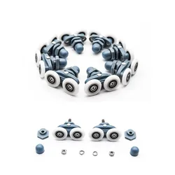 8pcs/set 19/23/25/27mm Sliding Shower Cabin Accessories Glass Door Bearing Roller Pulley Runner Double Swaying Pop Up Hardware