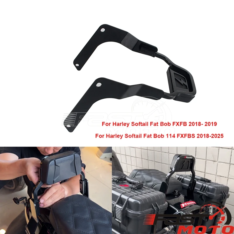 Motorcycle Backrest For Harley Softail Fat Bob FXFBS FXFB Passenger Backrest Sissy Bar Mini Sports Back Rest Pad Kits 2018-up