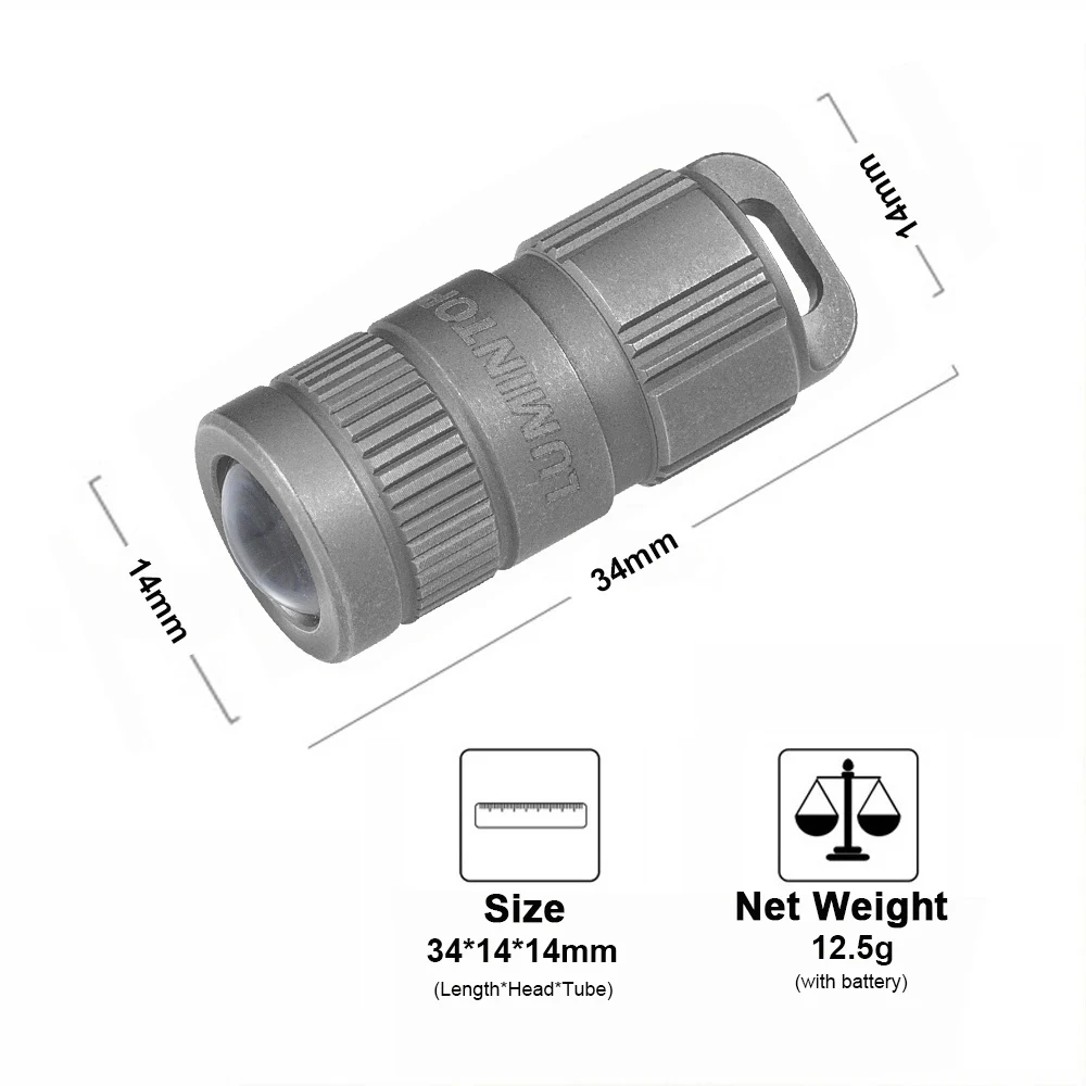 Outdoor Camping Lantern Titanium Stonewash LED Flashlight Pocket Light Type USB C Rechargeable Lamp Keychain Tent Torch EDC PIMI