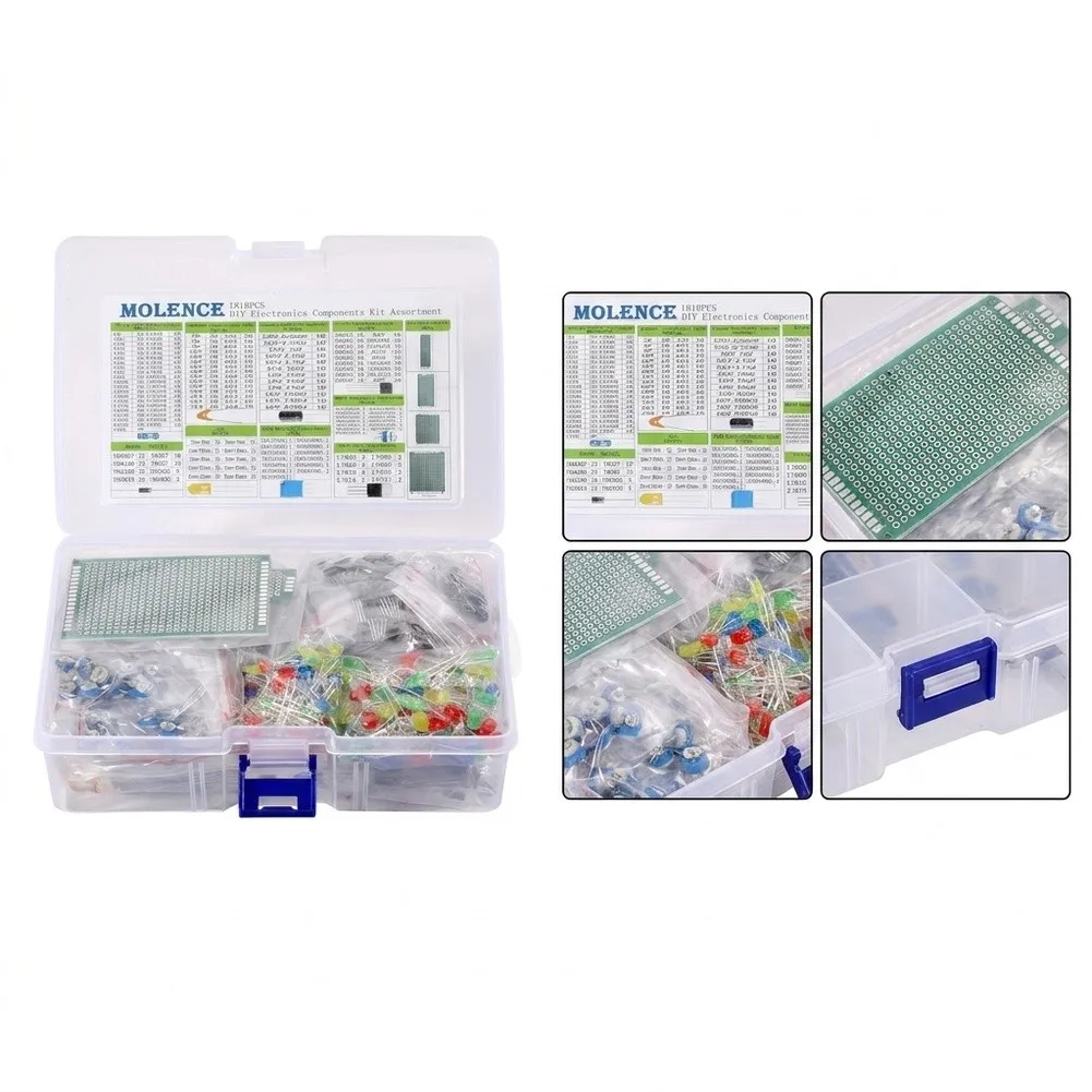 Complete 1818PCS Electronic Parts Kit for Arduino and For Raspberry Pi Including Aluminum Electrolytic Capacitors
