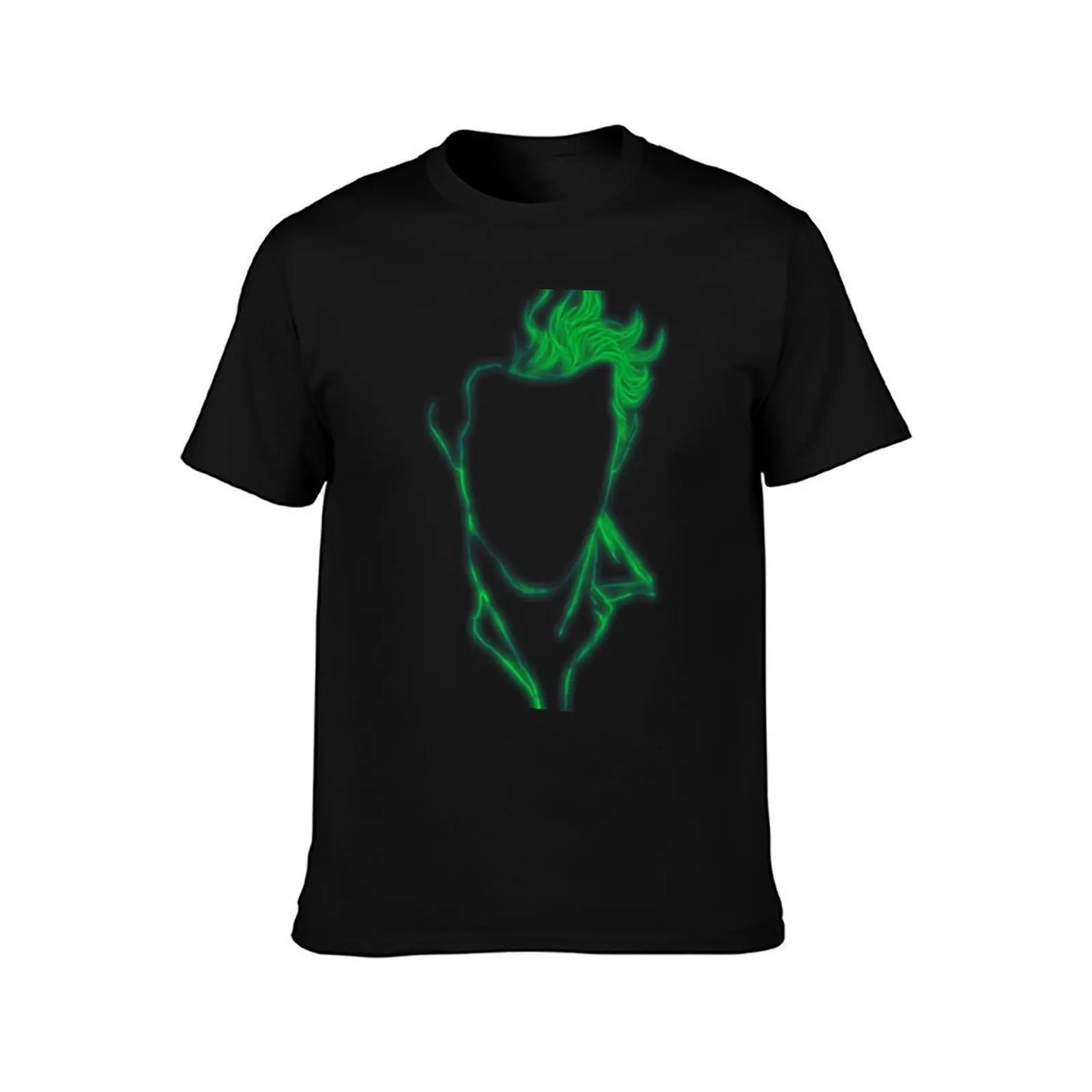 Tom Waits in Green Neon, Minimalism Digital Painting, No Background, Single and Repeating Pattern T-Shirt