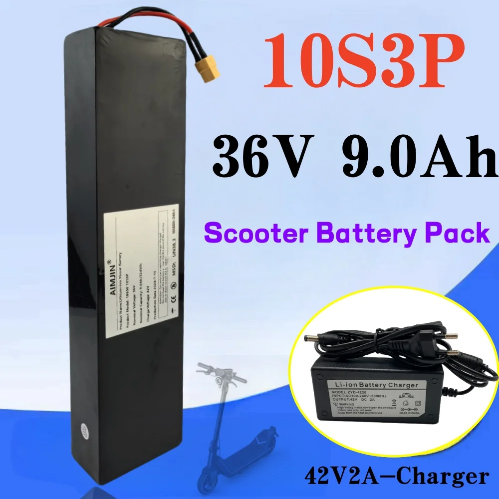 

10S3P 36V 9000mAh 18650 rechargeable Lithium Battery Pack For Kugoo S2 / S3 / S4 / M2 Scooter Battery etc accessories with BMS