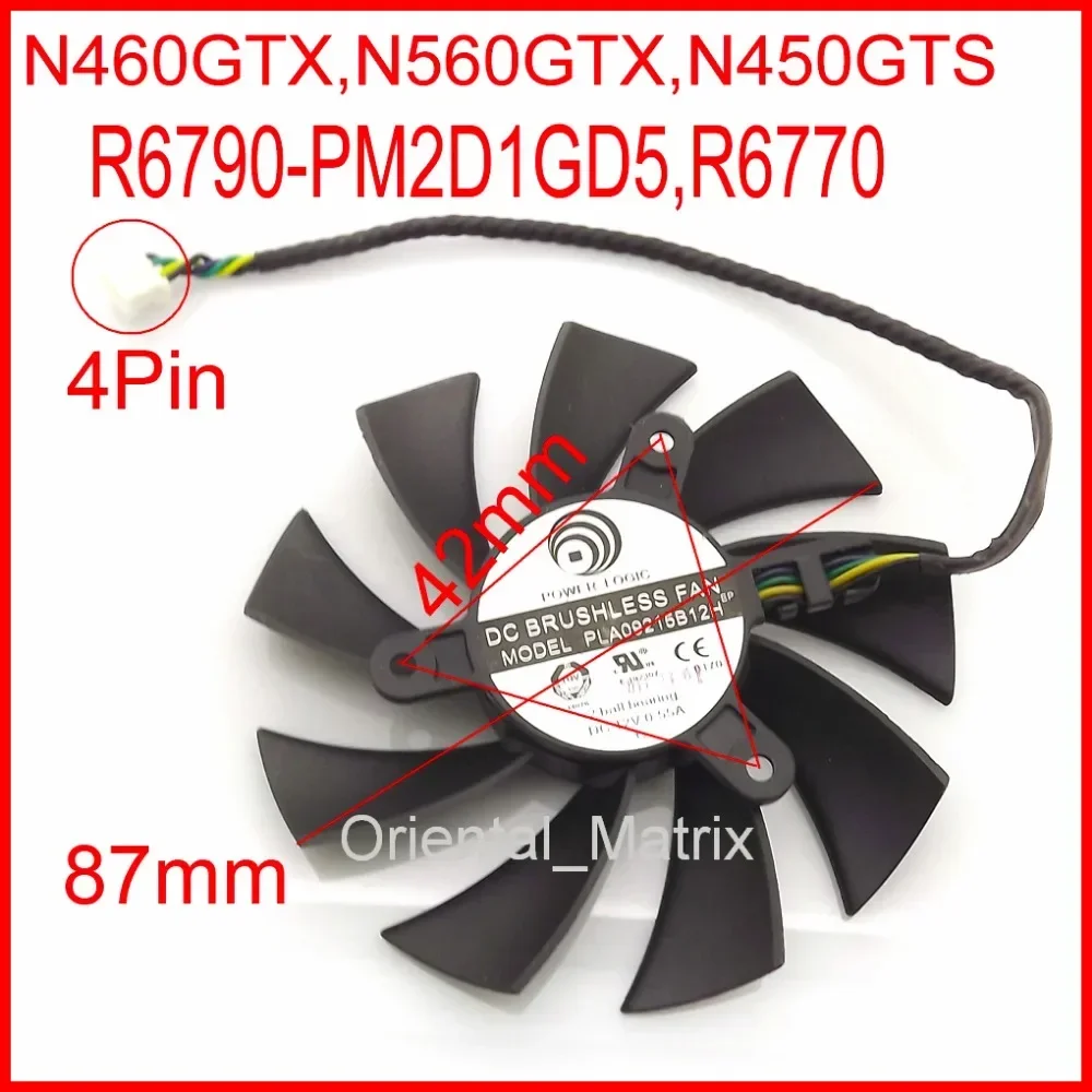 

Free Shipping PLA09215B12H 12V 0.55A 87mm 4Wire 4Pin For MSI N460GTX N560GTX N450GTS R6770 Graphics Card Cooling Fan