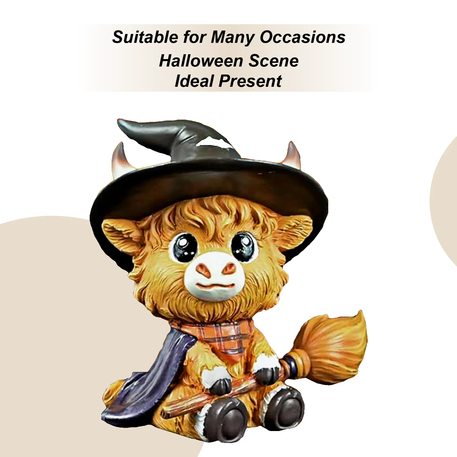 Highland Cow Halloween Statue Home Highland Cattle Gnome Sculpture Resin Ornament Cow Figurine Sculpture For Halloween Table