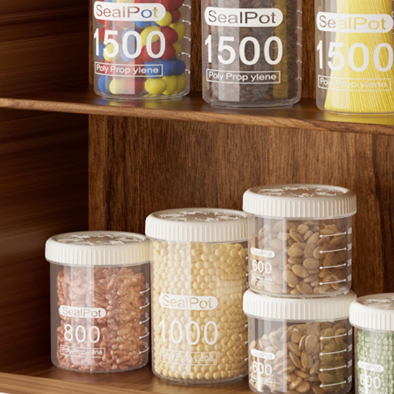 

Transparent Airtight Container for Food Storage, Swivel Lid, Perfect for Beans, Grains, Flour in Kitchen