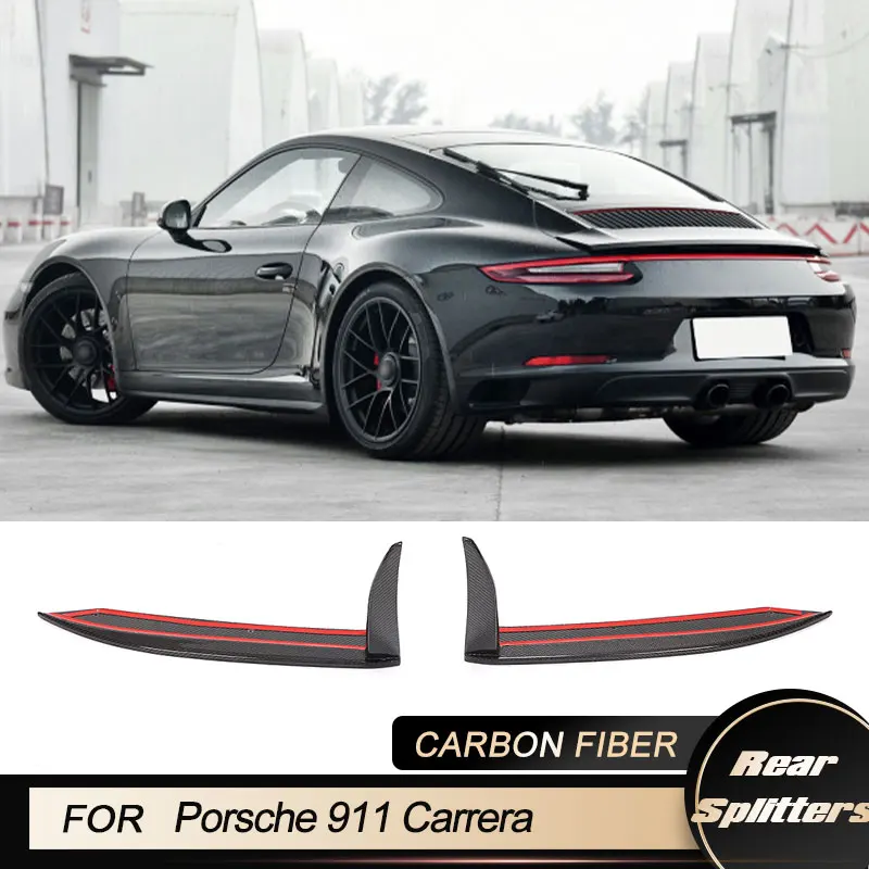 

Car Rear Bumper Splitters Spoiler for Porsche 911 Carrera 4 2-Door 2017 Auto Rear Splitters Canards Body Kits Full Carbon Fiber