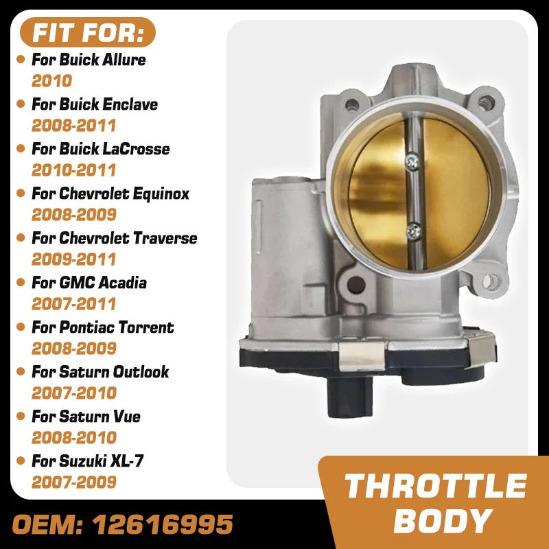 

Throttle Valve Body Assembly For Chevrolet Traverse Equinox GMC Acadia Buick Enclave LaCrosse Pontiac Torrent Saturn Outlook Vue