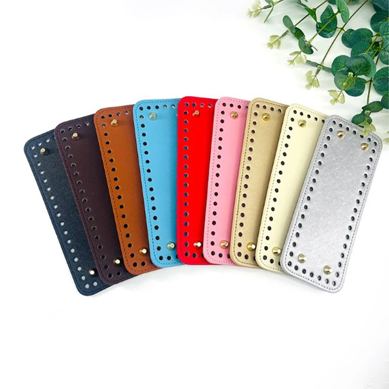 8*20cm Bottom With Holes DIY Crochet Bag Bottom Handmade Oval Bottom For Knitted Bag PU Leather Wear-Resistant Accessories