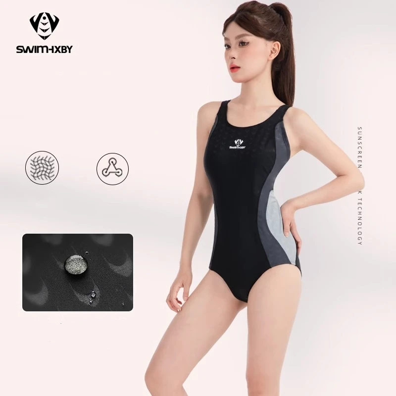 Women One Piece Professional SharkSkin Fabric Outdoor Water Sports Beach SwimSuit Female Quick-Drying Push Up Bathing SwimWear