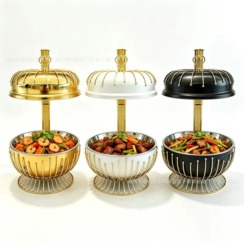 8L Stainless Steel Chafing Dish Buffet Warmer Hanging Cover Food Server for Catering Events Hotel Restaurant Kitchen