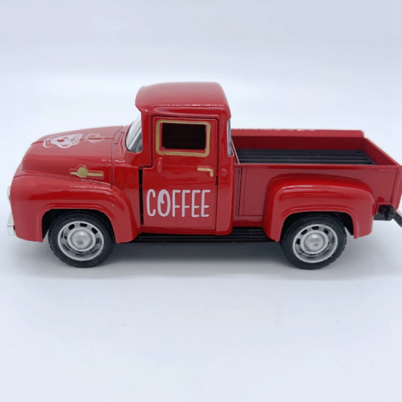 Coffee Bar Metal Truck Retro Pickup Mini Diecast Truck For Farmhouse Coffee Station Table Top Decor