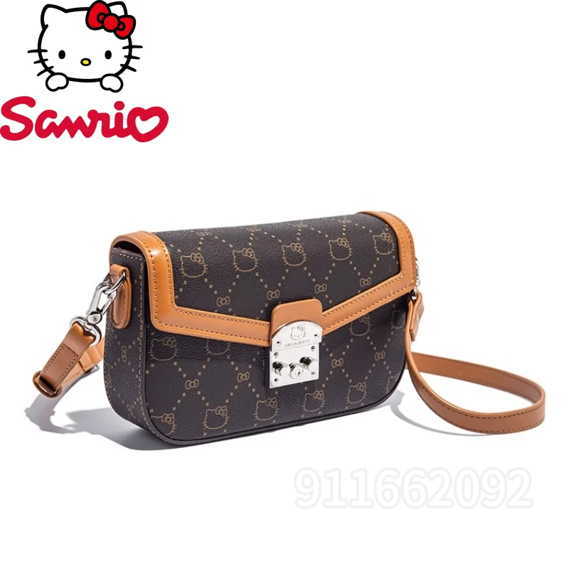  Hello Kitty New Women's Shoulder Messenger Bag Luxury Brand Original Women's Shoulder Bag Cartoon Print Underarm Bag