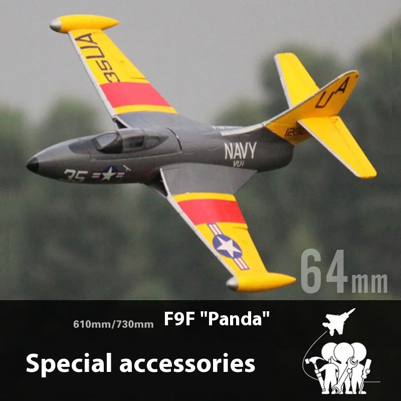 FreFuk64 mm F9f Krasno-accessoires corps ailes principales queue, couvercle de tête d'aileron, cockpit train d'atterrissage fil d'acier vis autocollants
