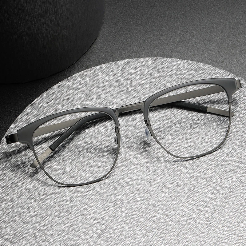 

Denmark Prescription Glasses Men 9849 Square Eyeglasses Myopia Optical Frame No Screw Titanium monturas de gafas ópticas mujer