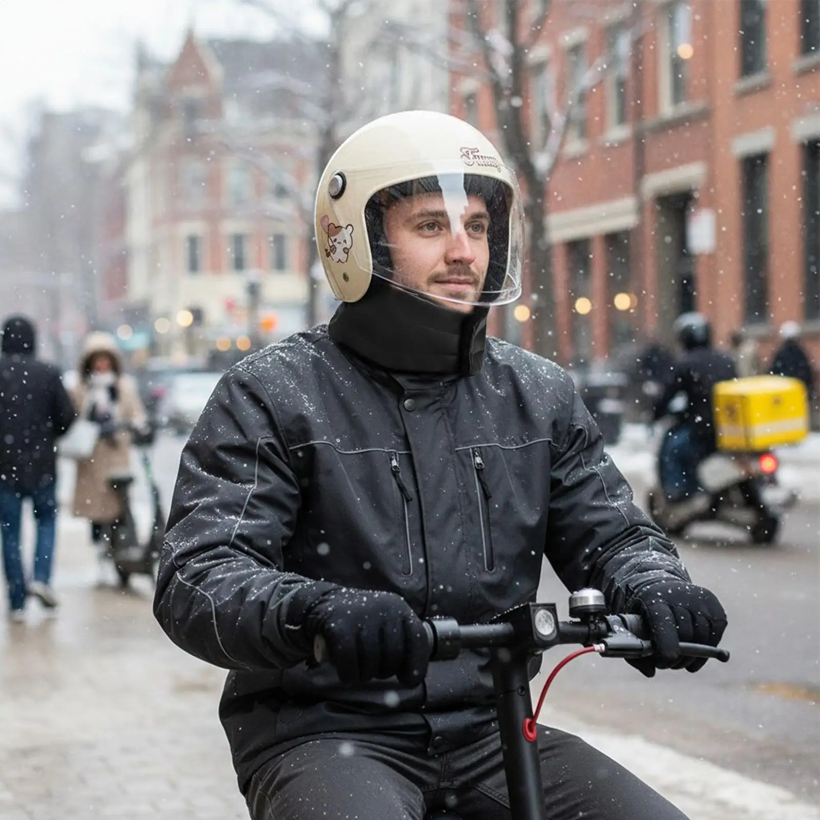 

Helmet For Electric Bike Protective Safety Hat Removable Thermal Neck Gaiter For Men Women Youth Winter Motorcycle Skateboard