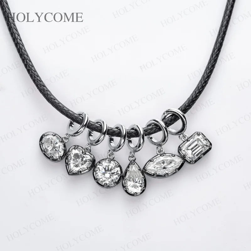 New Pendant Necklace Moissanite&Lab Grown Gemstone Round/Pear/Oval/Heart/Marquise/Emerald S925 Silver Unique Fashion Jewelry