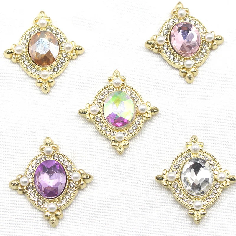 10 Pieces Per Batch 21*24MM New Oval Flower Disc Four Corner Buckle DIY Jewelry Headdress Accessories