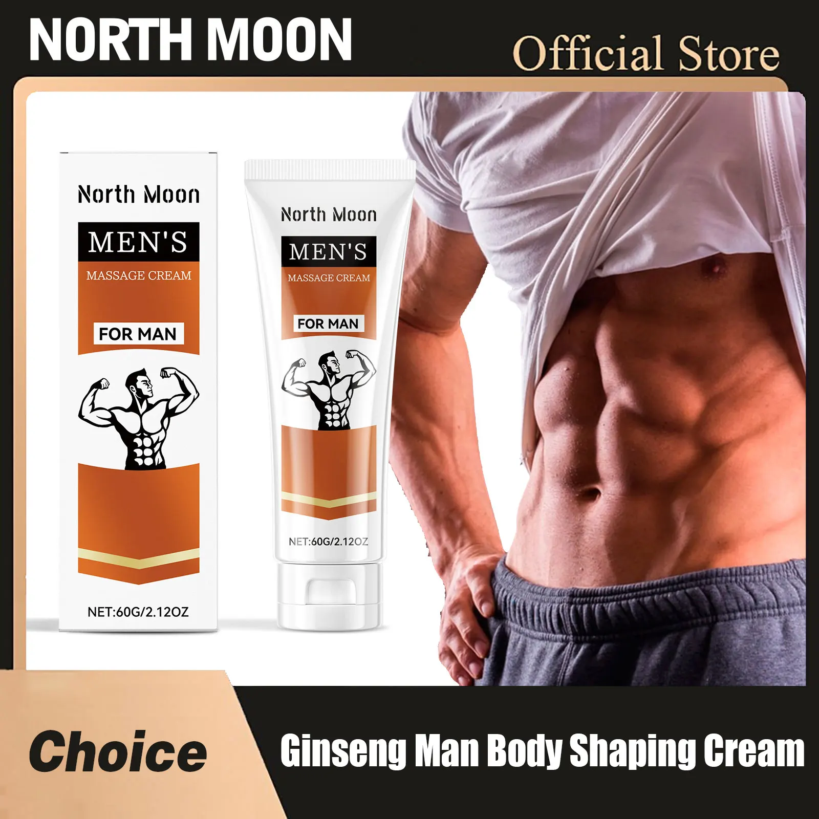

North Moon Ginseng Man Body Shaping Cream Keep Moisturize Improve Elasticity Reduce Sagging Relax Muscle Belly Tightening Creams