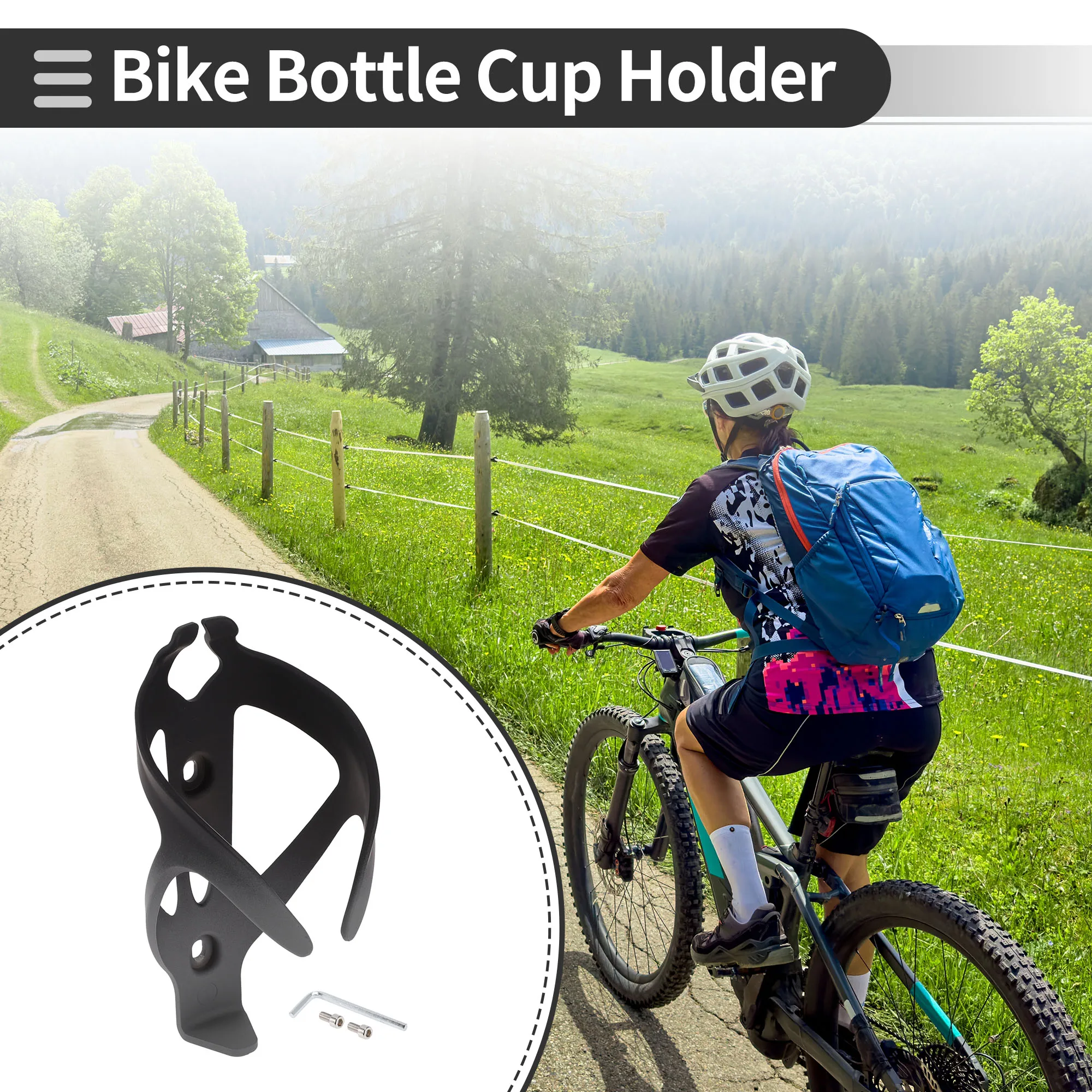 

X Autohaux Bike Bottle Bicycle Cup Holder Lightweight Black Gray Graduated Color 1 Set