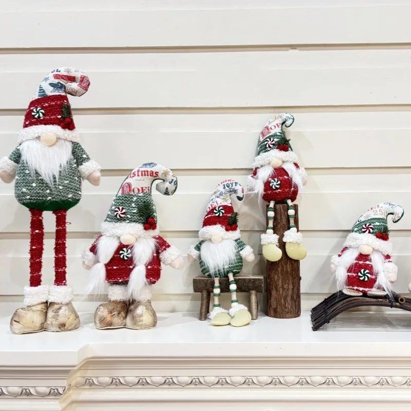 

Christmas Faceless Doll Telescopic Long Legged Standing Dwarf Doll Ornament Display Merry Christmas Decorations for Home 2026