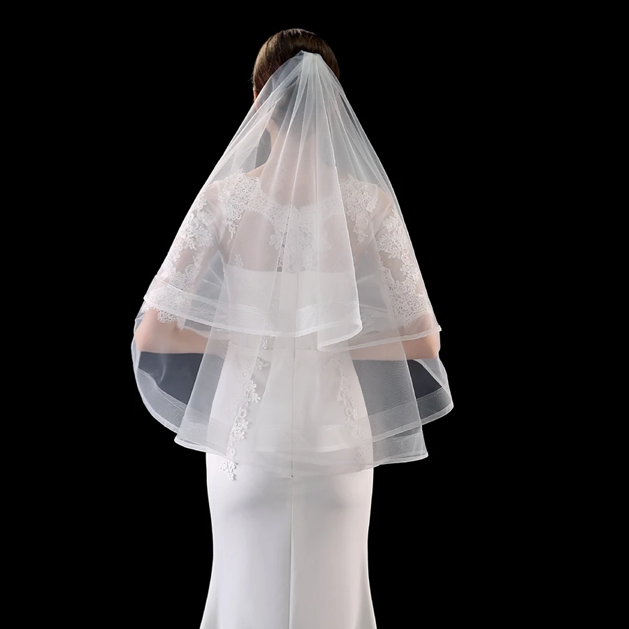 Wholesale White Ivory Short Wedding Veils Cheap Bridal veil Vestido de noiva Bride wedding accessories mariage