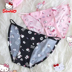 Y2K Hello Kitty Silk Comfortable Panties Sanrio Breathable Briefs Lingerie Women Kawaii Hello Kitty Anime Cute Pink Underwear