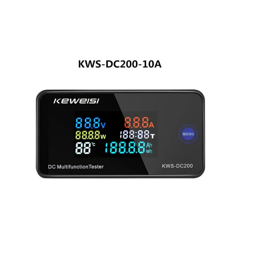 KWS-AC300 DC200 DC 0-200V Voltmeter Ammeter Power Energy Meter AC 50-300V Wattmeter Electricity Meter with Reset Function 0-10A