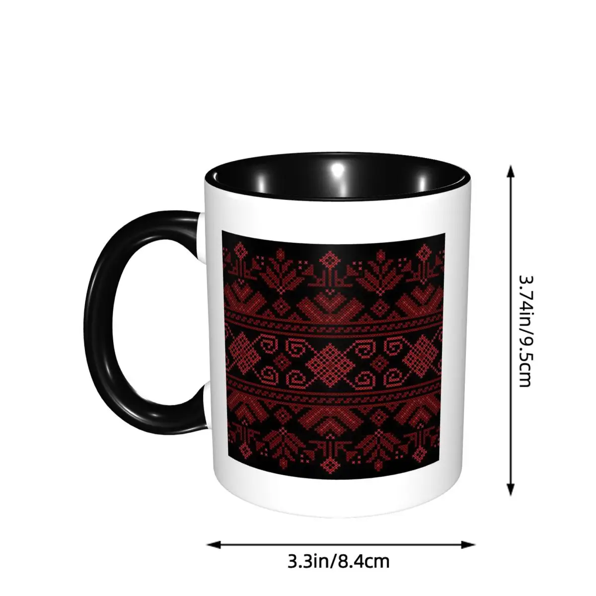 Palestinian Jordanian Traditional Realistic Embroidery Tatreez Mug Ceramic Coffee Cups Tea Mugs Cup Drinkware Gift for Friend