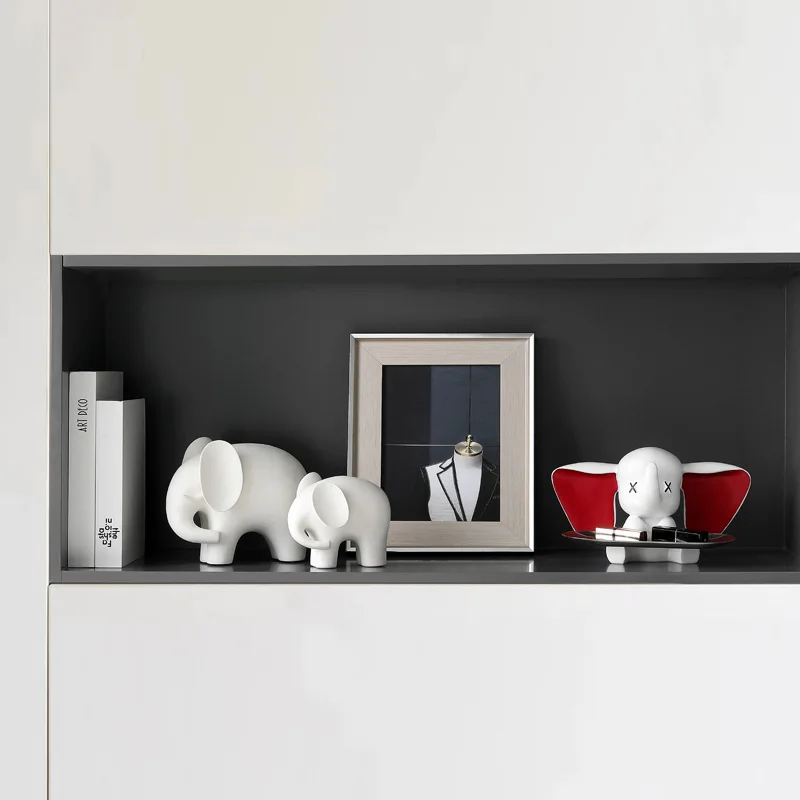 มงคลช้างเซรามิคตกแต่งระเบียงห้องนั่งเล่น Simple Home ตู้ไวน์ตกแต่งสํานักงานของขวัญพิธีขึ้นบ้านใหม่