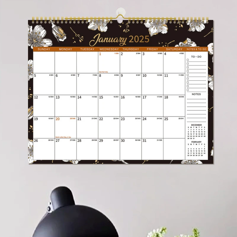 Calendario da parete 2025 da gennaio a dicembre 2025 Pianificatore annuale annuale 12 Calendario mensile Planner da parete 12x17 pollici Home Office Decor