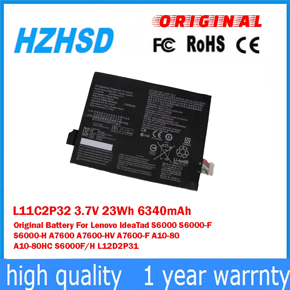L11C2P32 3,7 В 23 Втч 6340 мАч оригинальный аккумулятор для Lenovo IdeaTad S6000 S6000-F S6000-H A7600 A7600-HV A7600-F A10-80 A10-80HC L11C2P32 3,7 В 23 Втч 6340 мАч оригинальный аккумулятор для Lenovo IdeaTad S6000 S6000-F S6000-H A7600 A7600-HV A7600-F A10-80 A10-80HC