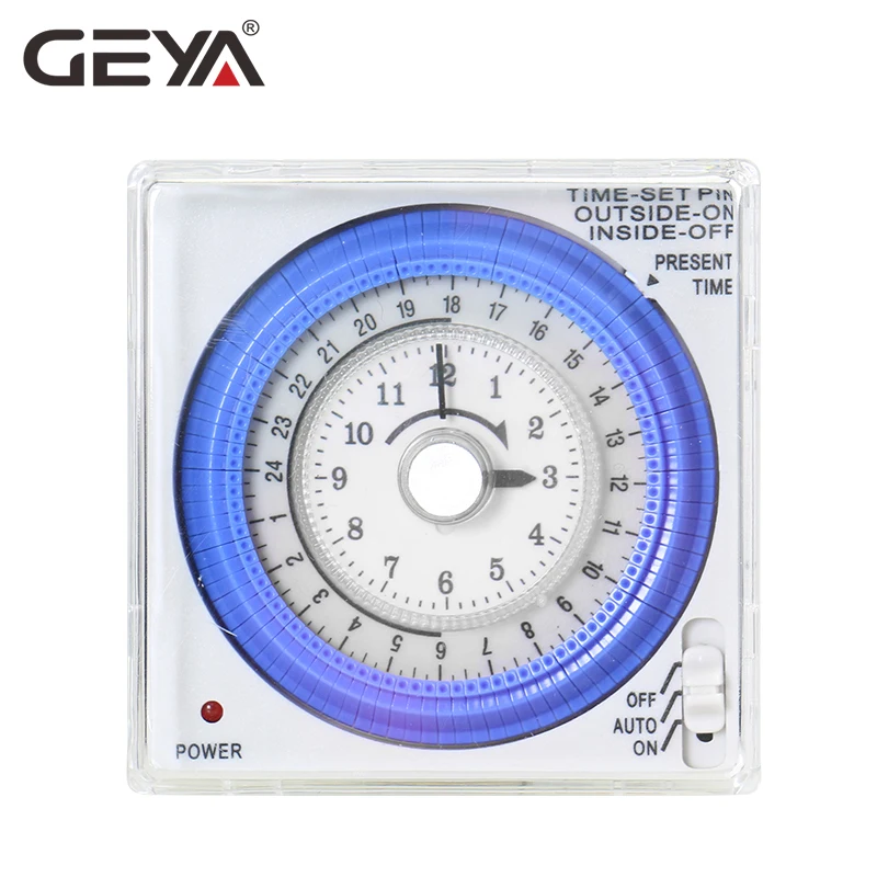 GEYA TB37 Mechanical Din Switch Timer 110V OR 220V 15 Minute Adjustable Timer Manual or Automatic Control