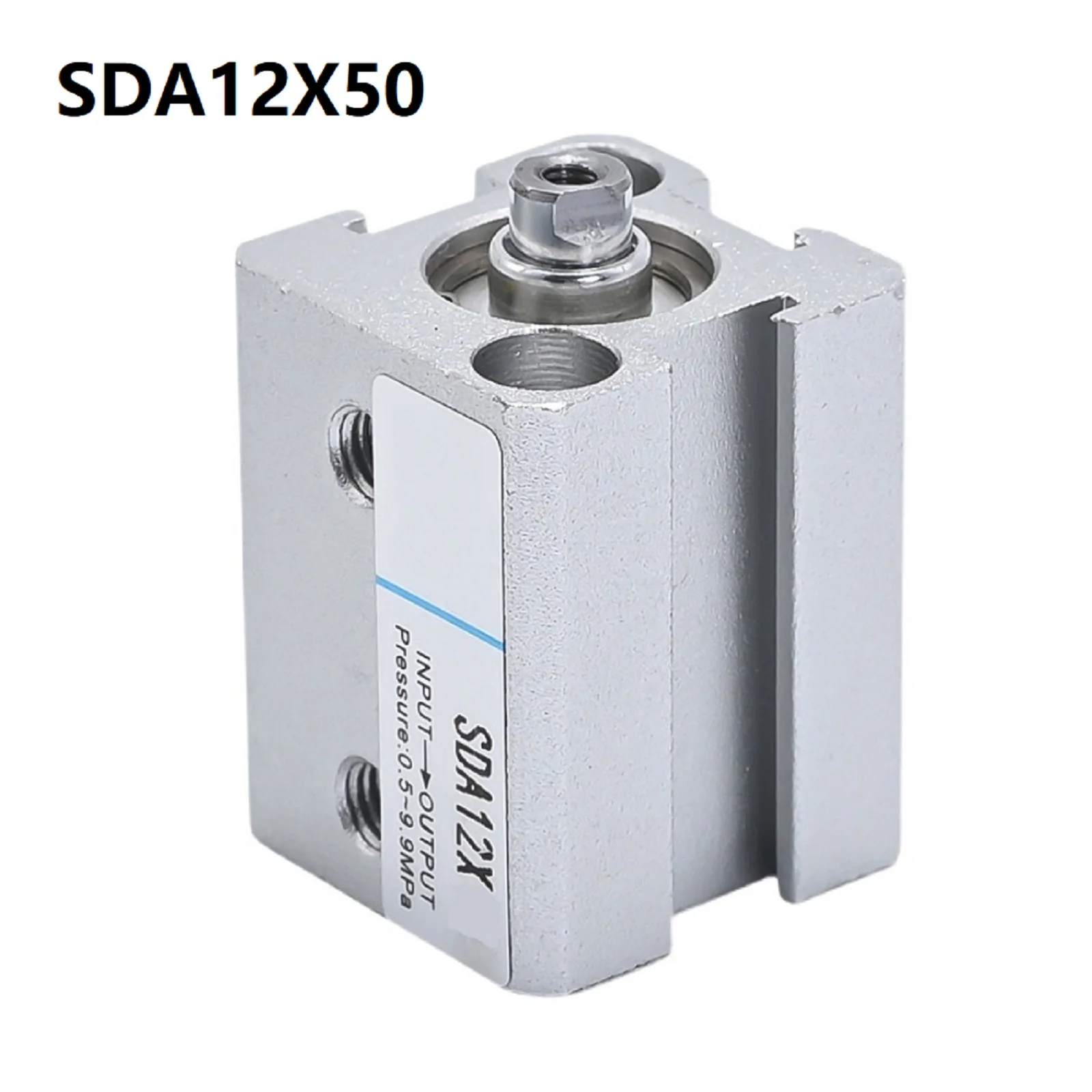 SDA12X50 Pneumatic Thin Cylinder Compact Aluminum Alloy Double Acting Air Cylinder M5x0.8 Port For Automation Control Equipment