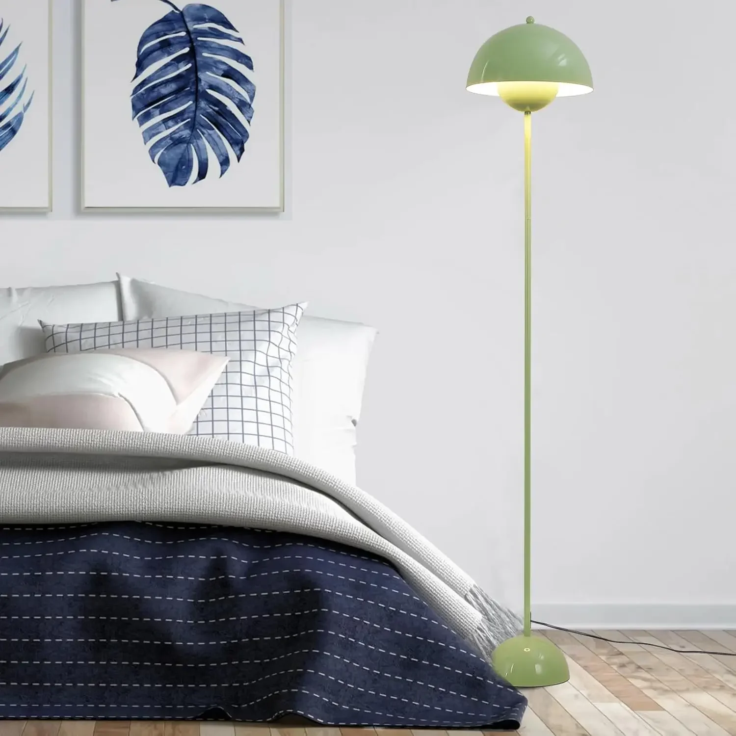 Modern Floor Lamp for Living Room, Industrial Tall Standing Lamp for Bedroom, Metal Shade Reflecting Light Reading Floor Lamp