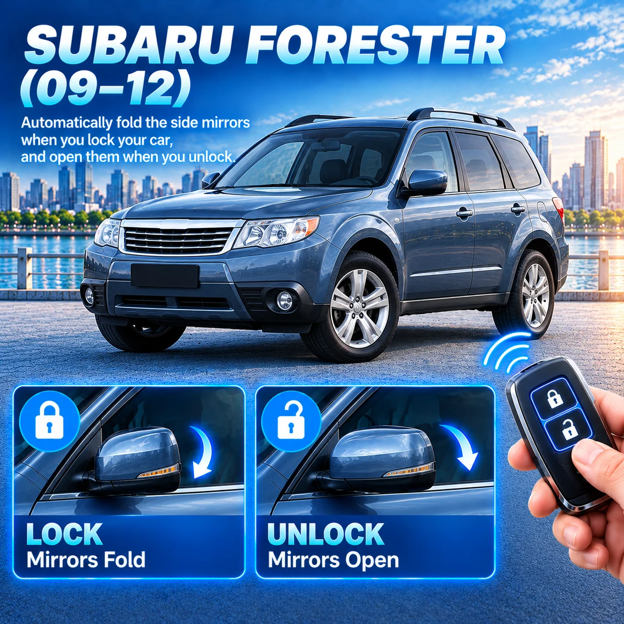suitable-for-subaru-forester-09–12-side-mirror-folding-module-retrofit-folds-upon-locking-unfolds-upon-unlocking
