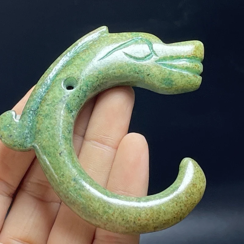 هان سلالة اليشم صفقة العتيقة اليشم قطعة أثرية قلادة اليشم القديمة معلقة حلية خمر التنين هوك