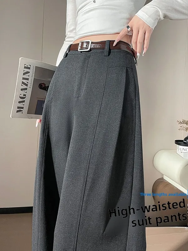 

Женские повседневные брюки с высокой талией и широкими штанинами, весна 2026, удлиненные, прямого кроя, универсальные, облегающие, модель «Нож»