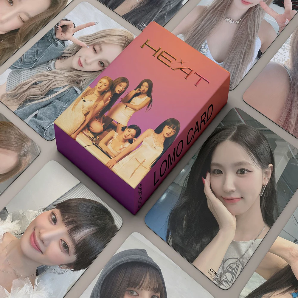 55pcs/set Kpop (G)I-DLE ILOVE INEVER DIE Lomo Cards GIDLE Album Girls I Burn Photo Card Postcard Fans Gift Card