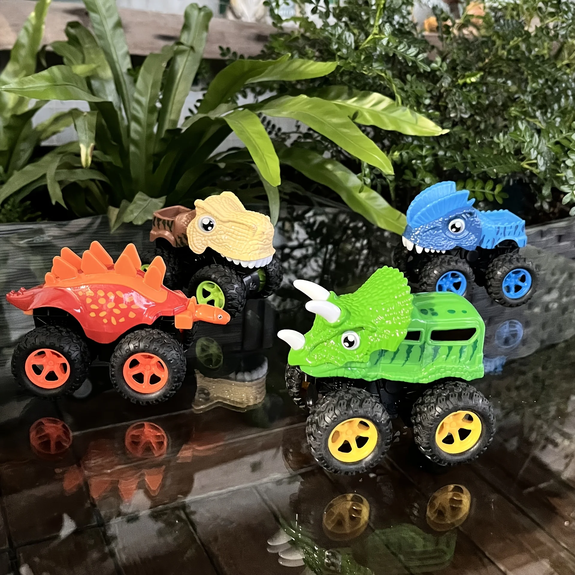 

Игрушечная модель внедорожного автомобиля с возвратом инерции динозавра — функция отступания, прочный детский автомобиль, коллекционная модель