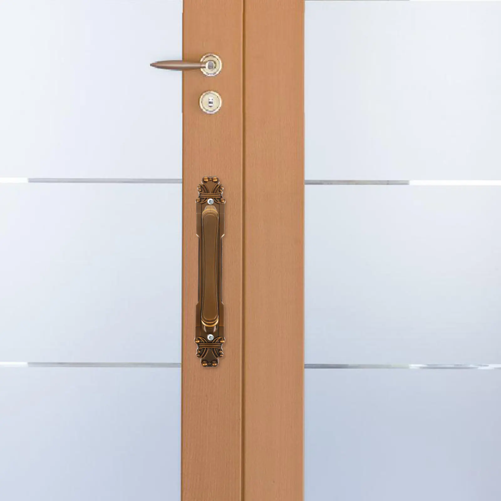 

Ручка-скоба для раздвижных дверей в стиле винтаж, бронзовая, для деревянных двойных дверей, металлическая фурнитура, рустикальный стиль