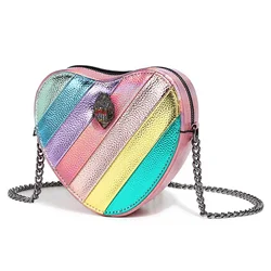 Heart Shaped Rainbow Bag Chain Shoulder Bag Heart Shaped Handbag Luxury Bag Fashion Women Crossbody Bags